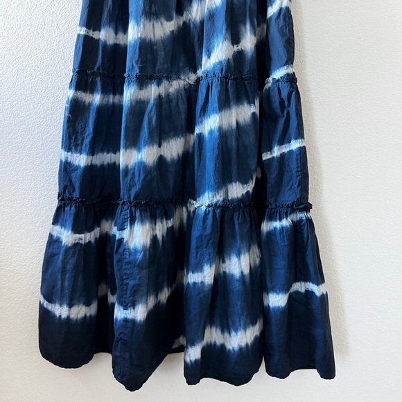 Generation Love Blue‎ Christie Tie Die Ruffle 100% Cotton Midi Dress Small - Picture 7 of 9